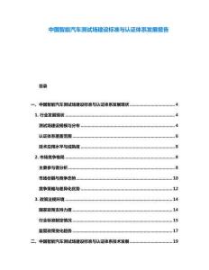 中國智能汽車測試場建設標準與認證體系發展報告