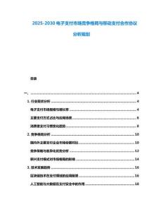 2025-2030電子支付市場競爭格局與移動支付合作協(xié)議分析規(guī)劃