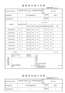 73錨桿鉆孔施工記錄GD2301073