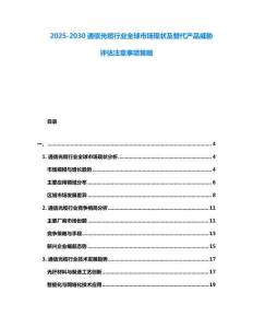 2025-2030通信光纜行業全球市場現狀及替代產品威脅評估注意事項策略
