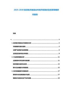 2025-2030航空航天制造業市場開拓現狀及投資策略研究報告