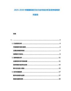 2025-2030中國國際旅行社行業市場分析及競爭格局研究報告