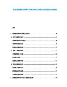 液態(tài)金屬新材料技術(shù)突破方向及產(chǎn)業(yè)化投資價(jià)值評(píng)估報(bào)告