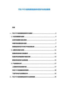 汽車PCB板高頻高速材料需求與供應格局