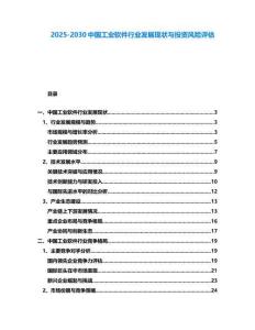2025-2030中國工業軟件行業發展現狀與投資風險評估