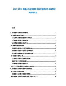 2025-2030挪威水力發電項目爭議環境解決辦法政策研究規劃文獻