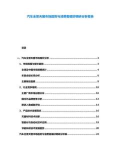 汽車全景天窗市場趨勢與消費者偏好調研分析報告