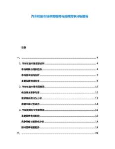 汽車輪胎市場供需格局與品牌競爭分析報告