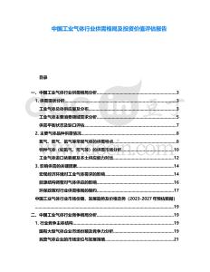 中國(guó)工業(yè)氣體行業(yè)供需格局及投資價(jià)值評(píng)估報(bào)告