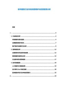 軟件服務行業市場深度調研與投資前景分析