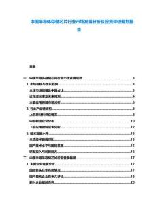 中國(guó)半導(dǎo)體存儲(chǔ)芯片行業(yè)市場(chǎng)發(fā)展分析及投資評(píng)估規(guī)劃報(bào)告