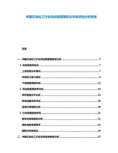 中國石油化工行業(yè)供應(yīng)鏈管理優(yōu)化市場評估分析報告