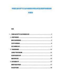 中國石油天然氣行業(yè)市場現(xiàn)狀供需分析及資源開發(fā)規(guī)劃研究報告