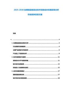 2025-2030絲綢制品制造業技術創新成本優惠政策分析市場競爭投資方案