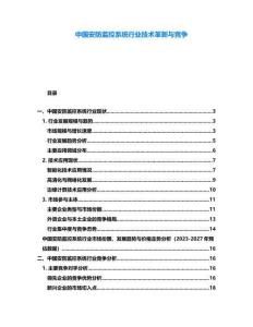 中國(guó)安防監(jiān)控系統(tǒng)行業(yè)技術(shù)革新與競(jìng)爭(zhēng)