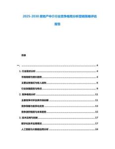 2025-2030房地產中介行業競爭格局分析營銷策略評估報告