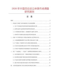 2026年中國四邊封立體袋市場(chǎng)調(diào)查研究報(bào)告