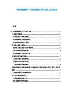 中国电接触材料行业劳动合同纠纷与用工风险报告