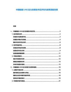 中國船舶LNG動力改裝技術(shù)經(jīng)濟性與政策激勵效果