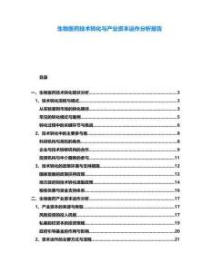 生物醫(yī)藥技術(shù)轉(zhuǎn)化與產(chǎn)業(yè)資本運(yùn)作分析報告
