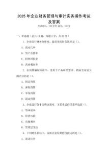 2025年企業(yè)財務管理與審計實務操作考試及答案