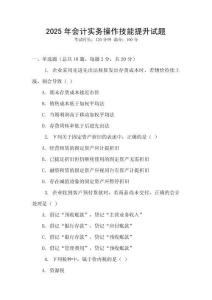 2025年會計(jì)實(shí)務(wù)操作技能提升試題