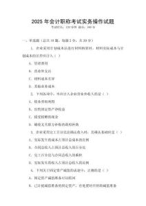 2025年會計職稱考試實務操作試題