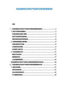 科技成果轉(zhuǎn)化中知識產(chǎn)權(quán)保護(hù)法律風(fēng)險管理咨詢