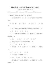 基礎(chǔ)數(shù)學(xué)幾何與代數(shù)解題技巧考試