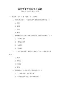 云南省專升本漢語言試題