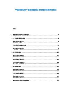 中國網絡安全產業發展趨勢及市場需求預測研究報告