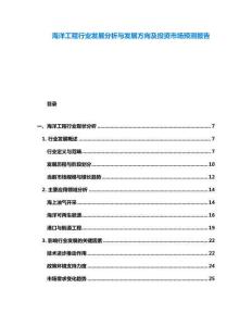 海洋工程行業發展分析與發展方向及投資市場預測報告