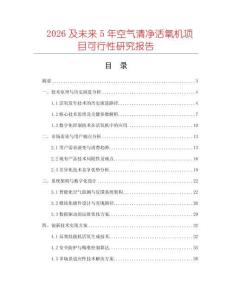 2026及未來5年空氣清凈活氧機項目可行性研究報告