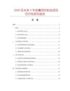 2026及未來5年藥膏用防粘紙項(xiàng)目可行性研究報(bào)告