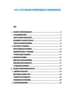 2025-2030萊比錫汽車零部件制造業(yè)工藝創(chuàng)新競爭研究