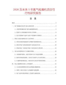 2026及未來5年氦氣檢漏機項目可行性研究報告