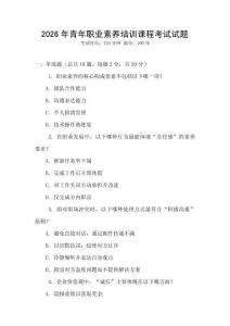 2026年青年職業(yè)素養(yǎng)培訓(xùn)課程考試試題