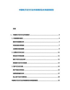 中國電子支付行業市場調研及未來趨勢報告