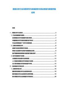 數(shù)據(jù)分析行業(yè)深度研究與發(fā)展趨勢(shì)與商業(yè)智能與數(shù)據(jù)挖掘應(yīng)用