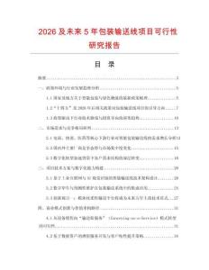2026及未來(lái)5年包裝輸送線項(xiàng)目可行性研究報(bào)告