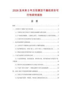 2026及未來5年方形真空干燥機項目可行性研究報告