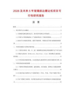 2026及未來5年玻璃斜邊磨邊機項目可行性研究報告