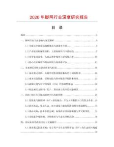 2026年腳網(wǎng)行業(yè)深度研究報告