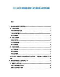2025-2030景觀園林工程行業(yè)市場競爭分析研究報(bào)告
