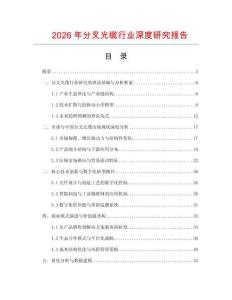 2026年分叉光纜行業(yè)深度研究報告