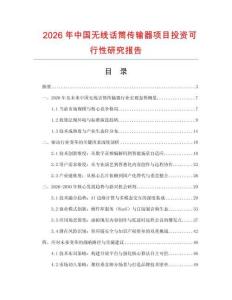 2026年中國(guó)無(wú)線話筒傳輸器項(xiàng)目投資可行性研究報(bào)告