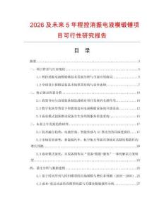 2026及未來5年程控消振電液模鍛錘項目可行性研究報告