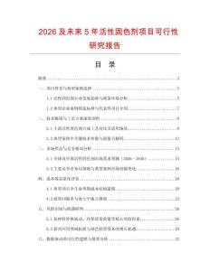 2026及未來(lái)5年活性固色劑項(xiàng)目可行性研究報(bào)告