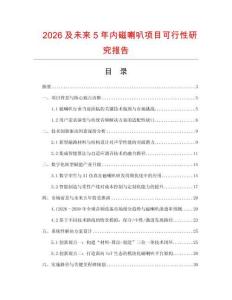 2026及未來5年內(nèi)磁喇叭項目可行性研究報告