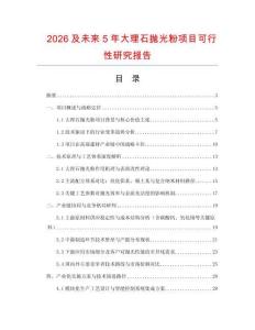2026及未來(lái)5年大理石拋光粉項(xiàng)目可行性研究報(bào)告